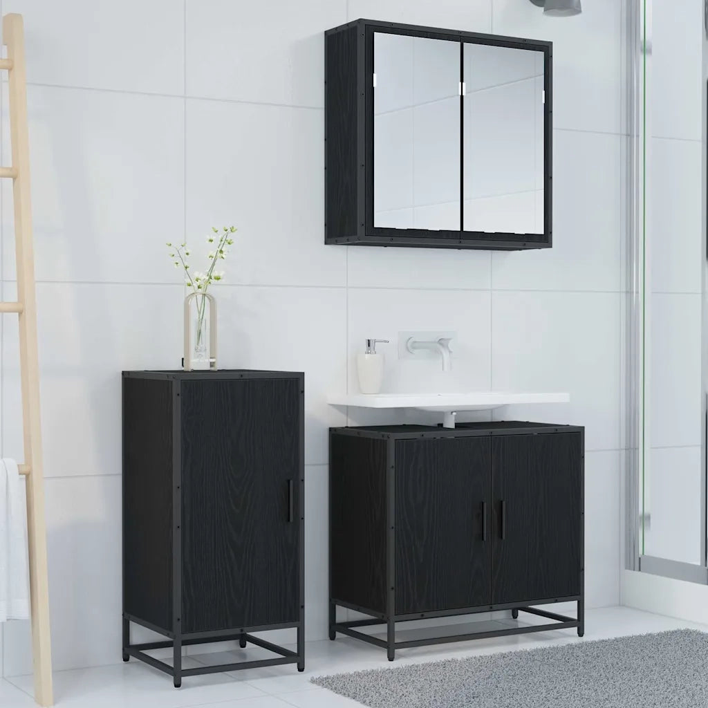 Credenza Rovere Nero 35,5 x 35 x 76 cm