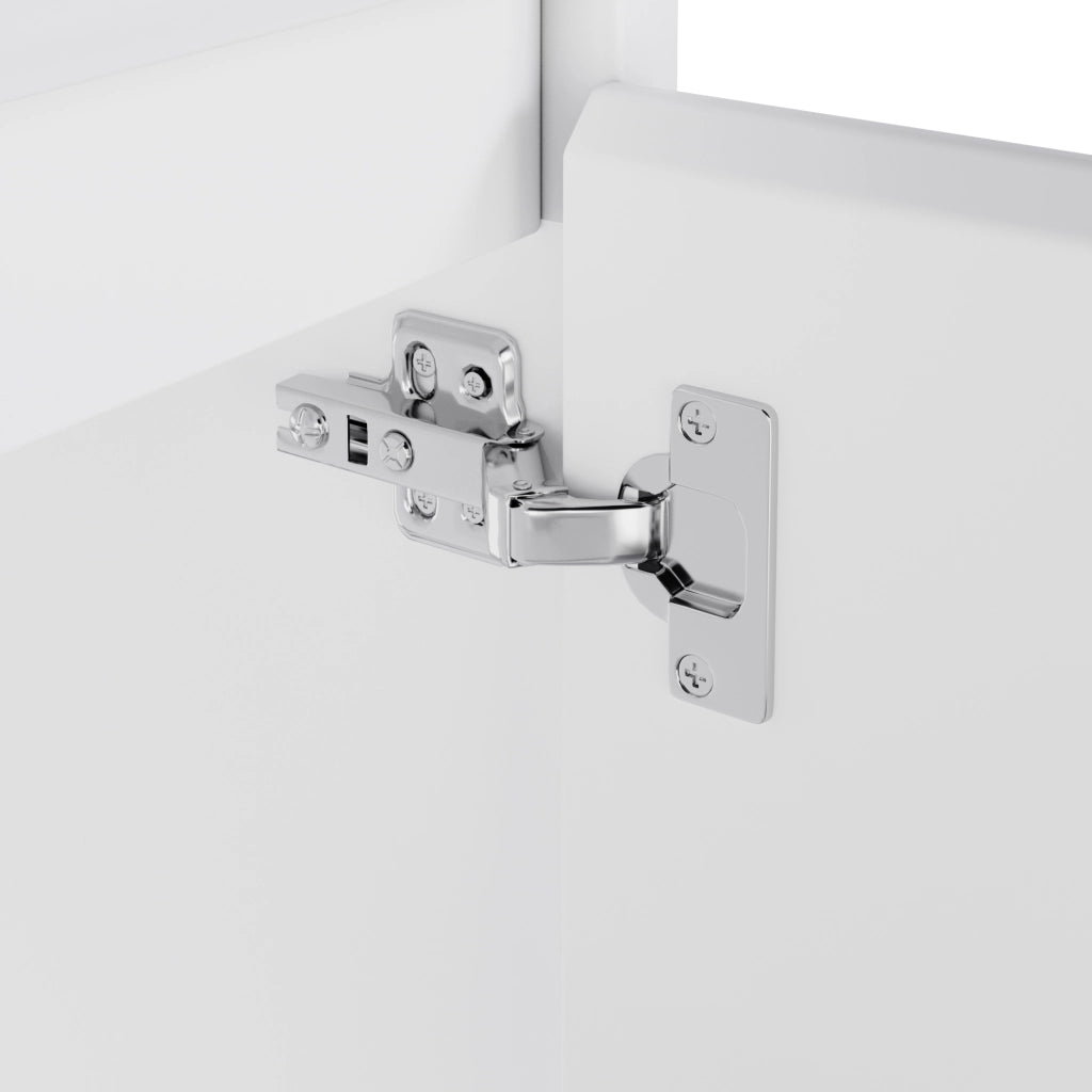 Mobile lavabo freestanding 61 x 46,5 x 87 cm con doppio cassetto, lavabo in ceramica integrato e finitura laccata bianca