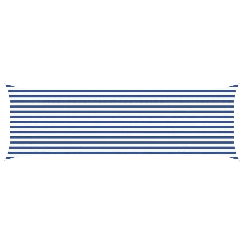 Vela da ombra solare-Telo Ombra-Vela Ombreggiante-Parasole a Vela Blu e Bianco 6 x 2 m