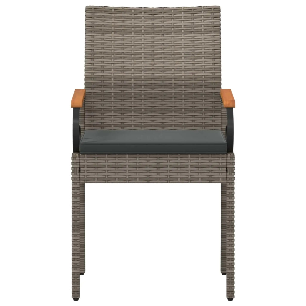 Sedie da giardino con cuscino 4 pcs Grigio e Grigio Scuro