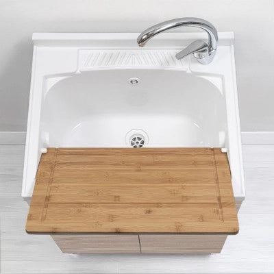 Asse di lavaggio per lavatoio in resina da 60 cm in legno di bambù