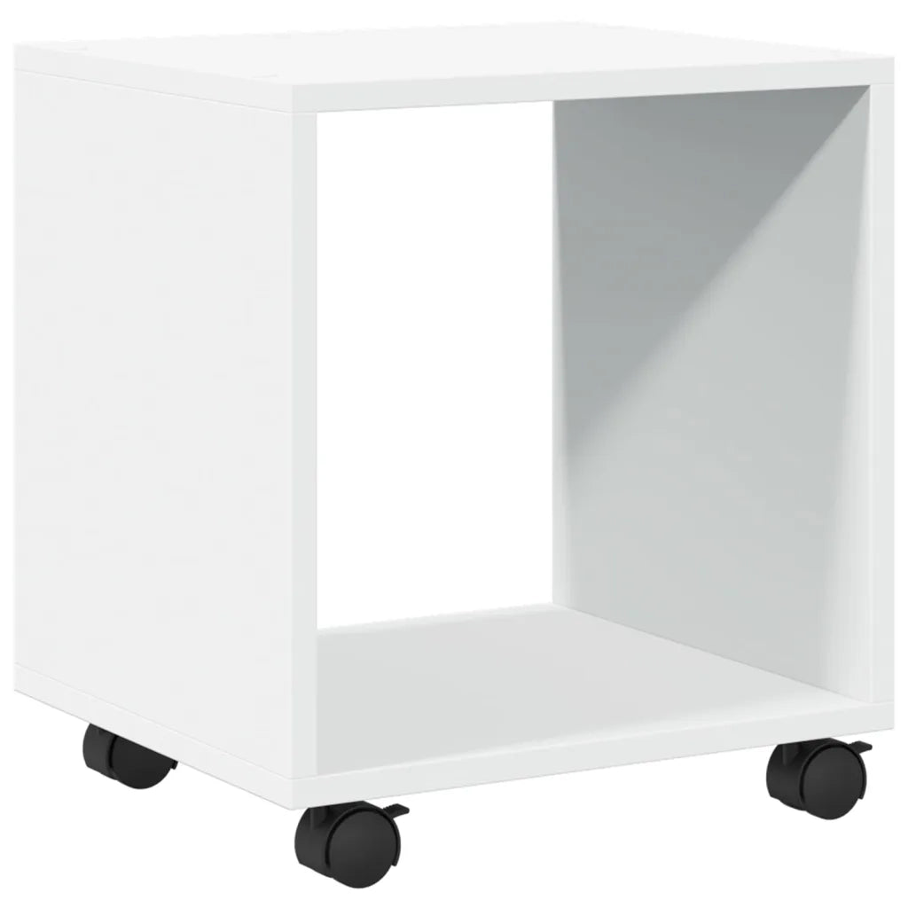 Mobiletto con Ruote Bianco 37x33x42,5 cm in Truciolato 853128