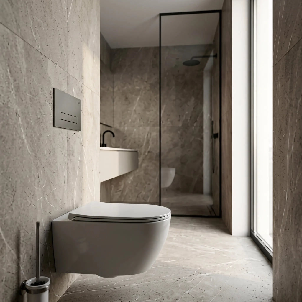 Set Telaio Da Incasso Per Wc Slim 024n Con Pulsante Hd Titan
