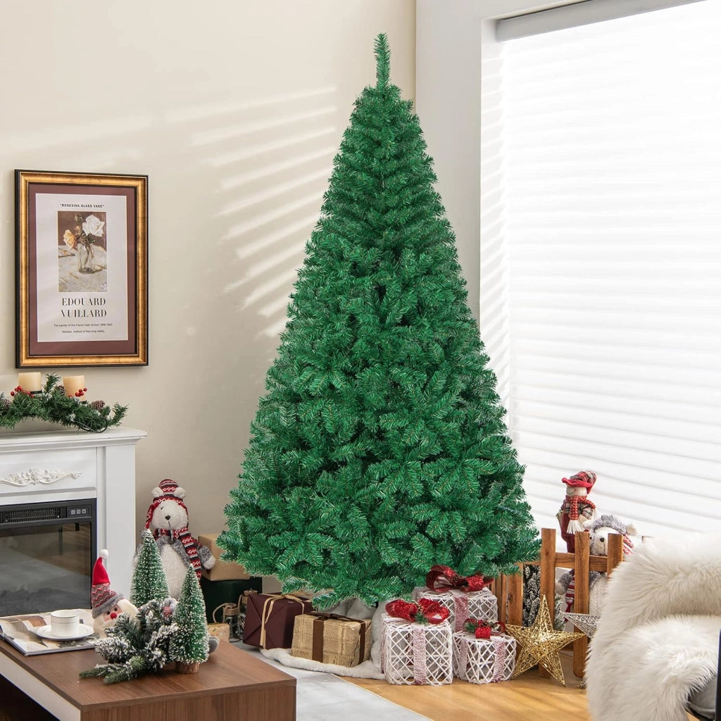 Albero di Natale Verde 150/180/210/240 cm Folto Sintetico, Albero di Natale per Feste, Case, Uffici, Negozi, Bar, Supporto in Ferro, Rami Spessi (210 cm)