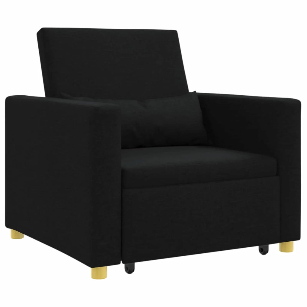 Divano letto | Sof¨¤ letto | Letto singolo estraibile singolo Nero 90 x 165 x 87 cm Tessuto