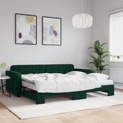 Divano Letto Estraibile Materassi Verde Scuro 90x200 Velluto 3196955