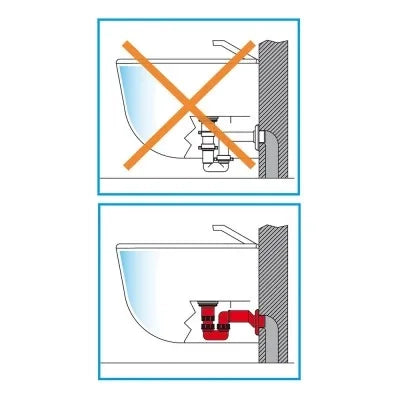 Sifone lavabo bidet salvaspazio eccentrico 1 - 1 1/4