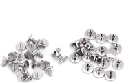 Piastrine a viti a schizzo - 20 pezzi, chiodi a testa di clessidra per artigianato in pelle, argento - 5mm.