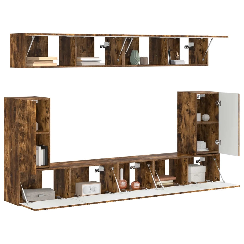 Set mobile TV 5 pcs Rovere fumé Legno multistrato