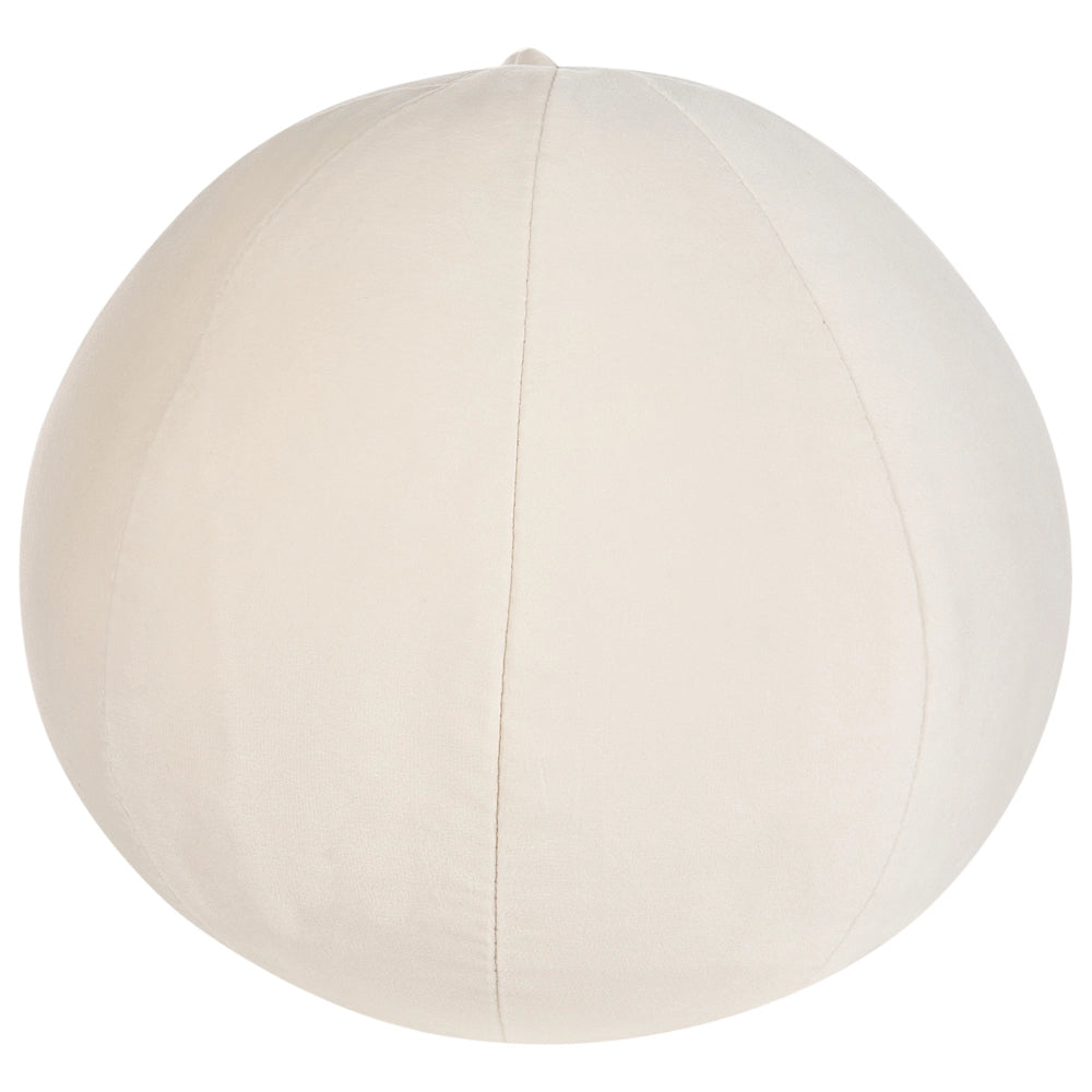 Poltrona in velluto bianco con cuscino rotondo stile glamour retrò soggiorno