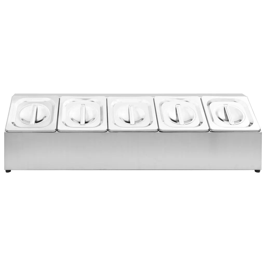 Supporto Gastronorm con 5 Contenitori GN 1/6 in Acciaio Inox 51222