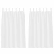 Tenda in Velo con tende 2 pz Bianco 175 x 140 cm Poliestere