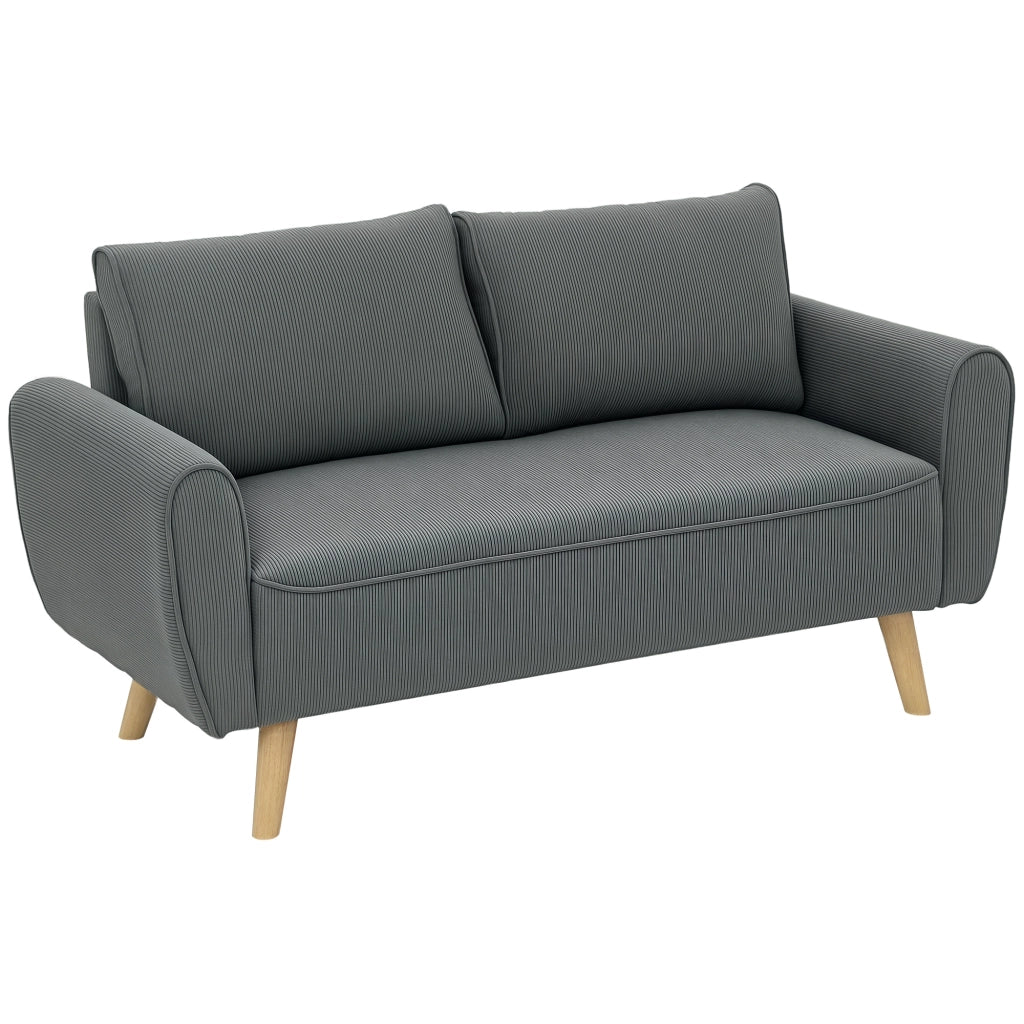 Divano 2 posti ¨C zephmum ¨C Tessuto, Cuscini, Colore Grigio Scuro, 145x75x78 cm