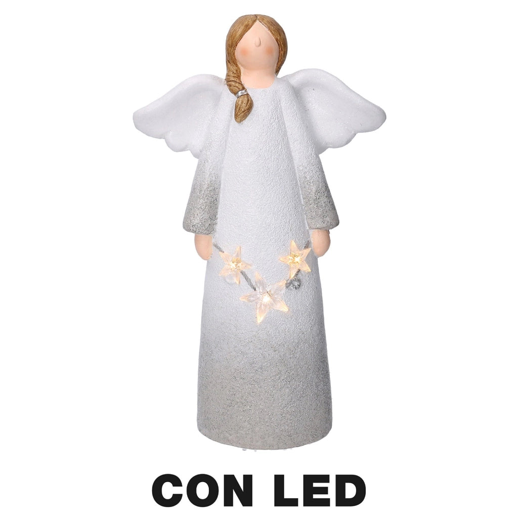 Angelo in Resina con Led bianco cm 24x11,5xh41