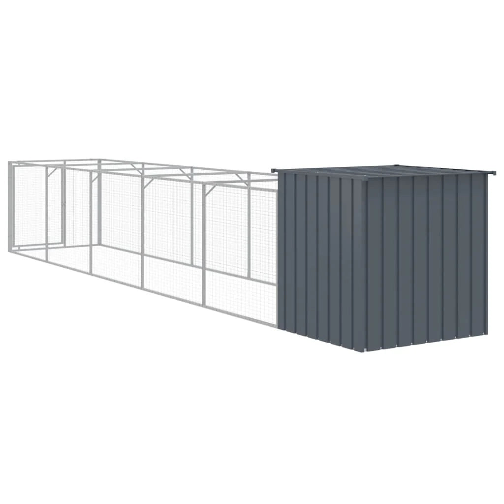 Cuccia per cani con cortile 110 x 609 x 110 cm antracite 02_0043466
