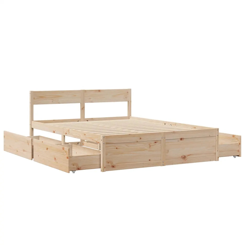 Letto senza Materasso 160x200 cm in Legno Massello di Pino 3282342