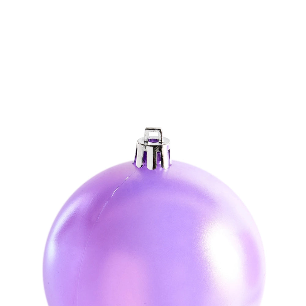 Set di 24 palline di Natale in plastica viola Decorazioni da appendere Palline di Natale in stile moderno Effetto olografico