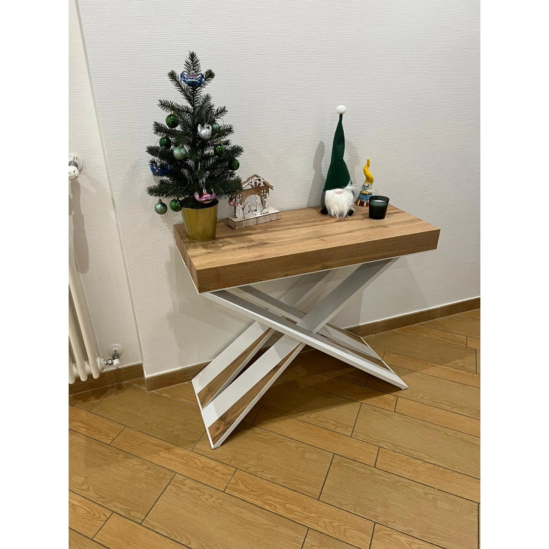 Consolle allungabile 90x40/300 cm Diago Premium telaio Antracite - Quercia Natura