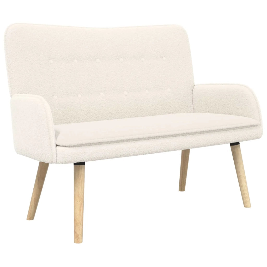 Divano a 2 Posti Crema 115 x 61 x 87 cm Bouclé 42028924
