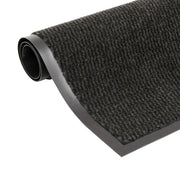 Zerbino | Tappeti Antipolvere 2 pz Rettangolari Trapuntati 120x180cm Neri