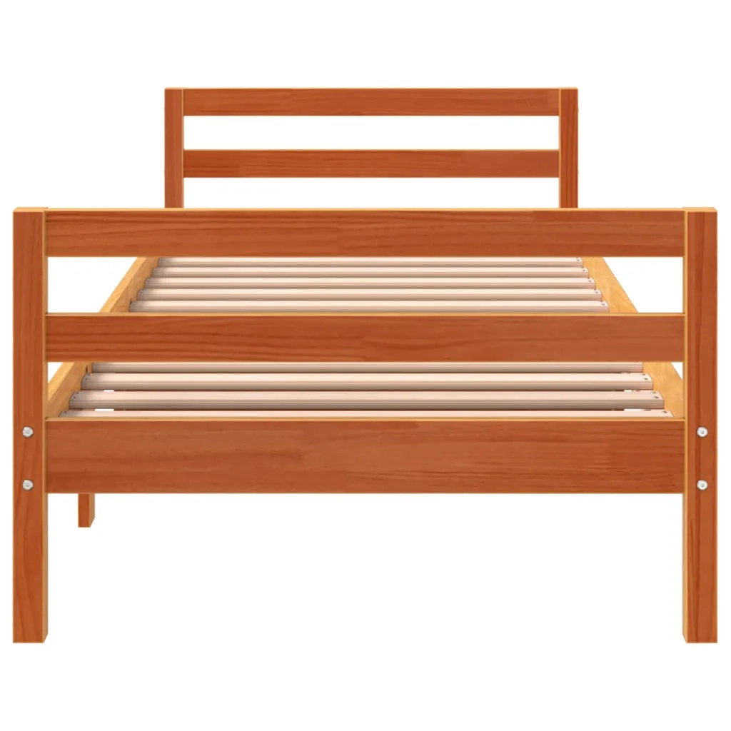 Letto senza Materasso Marrone Cera 80x200 cm Legno di Pino 844486