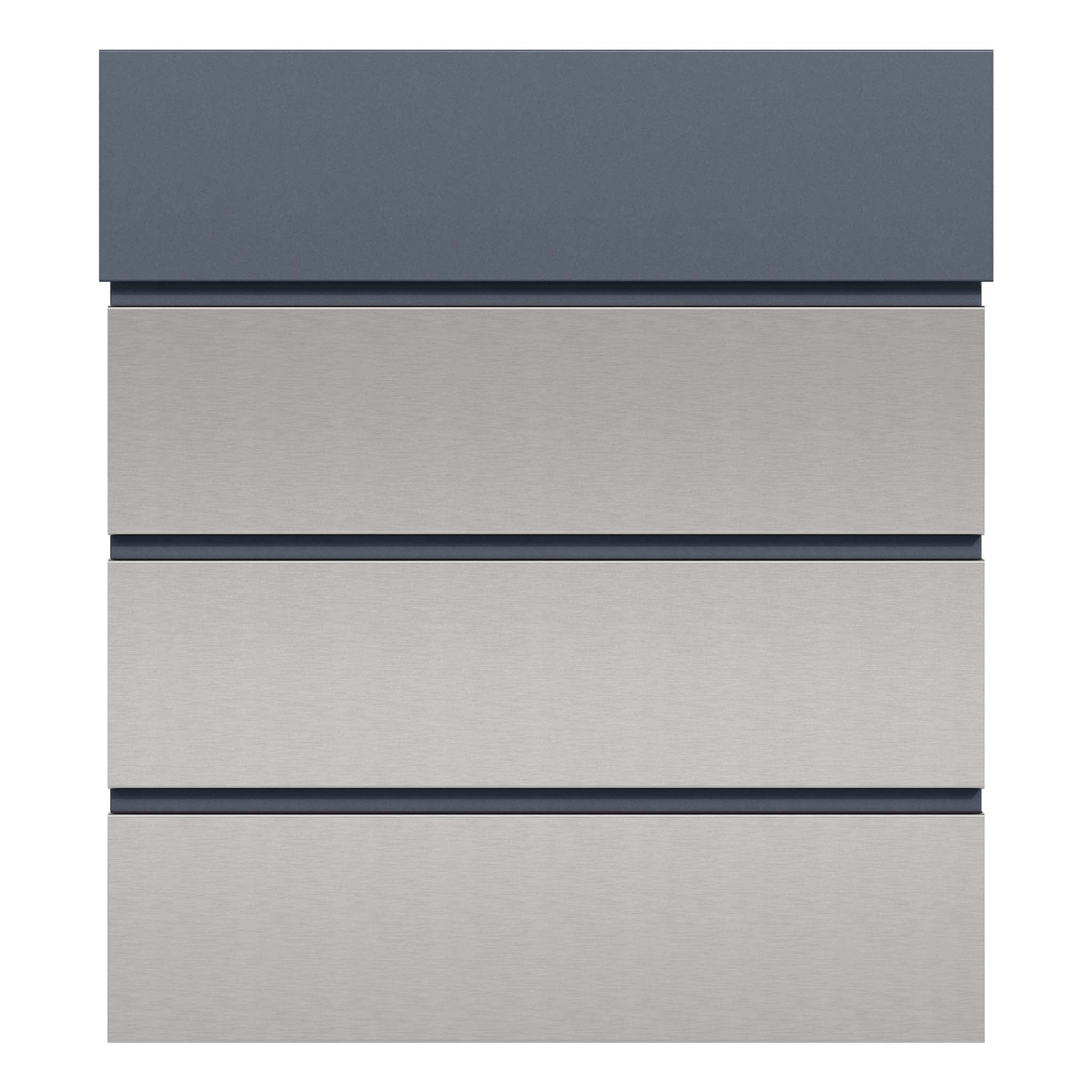 Toboli Cassetta postale con porta giornale, antracite e acciaio inox V64 montaggio a parete