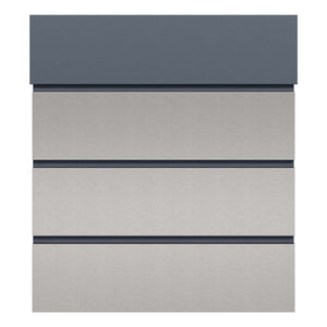 Toboli Cassetta postale con porta giornale, antracite e acciaio inox V64 montaggio a parete