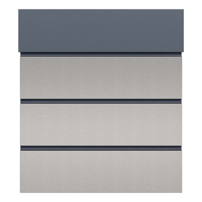 Toboli Cassetta postale con porta giornale, antracite e acciaio inox V64 montaggio a parete