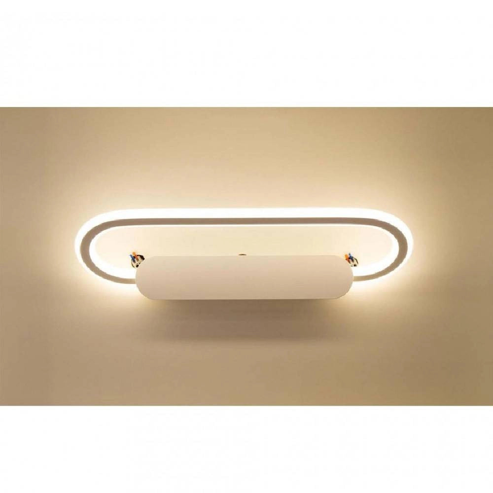 Trade Shop - Applique Led Lampada Da Specchio 16w Ovale Bagno Luce 3000k 6500k 4000k 45cm F06 - -bianco Naturale      -