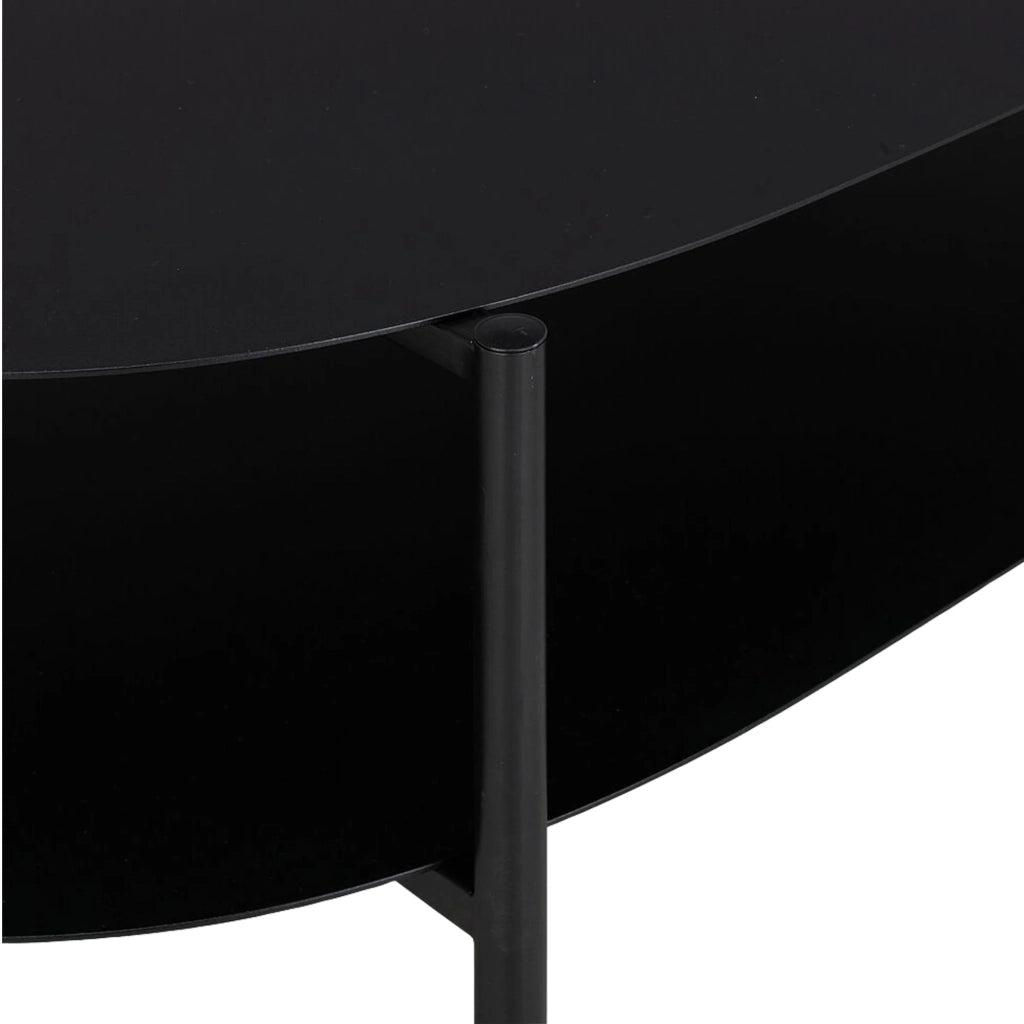 Tavolino in acciaio 112 x 62 x 41 cm nero opaco 03_0008436