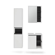 Vicco Set di mobili da bagno Bianco/Grigio 3 parti