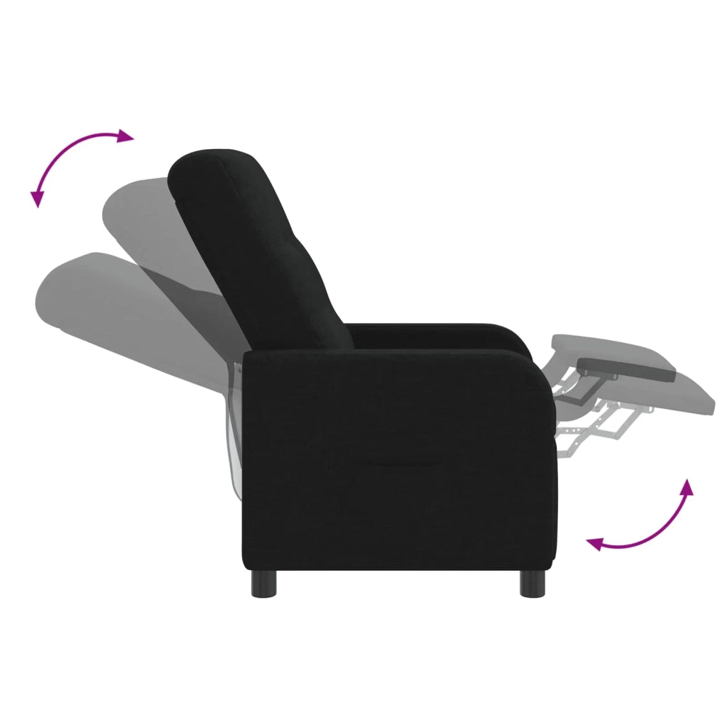 Divano Sedia-Poltrona reclinabile Nero Tessuto 868100