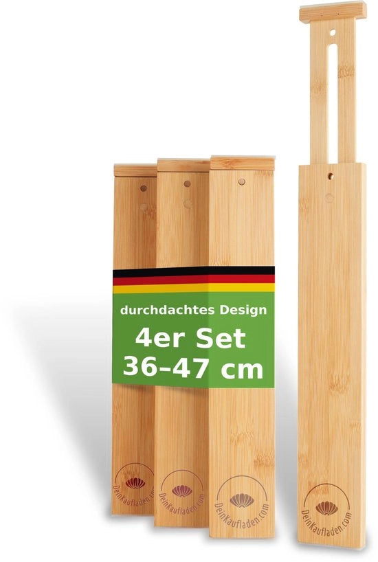 Verdelatori di cassetto in bambù – organizzatori di cassetto in legno & verdelatori di cassetto per ottimale organizzazione – verdelatori per cassetto – verdelatori di cassetto & verdelatori di cassetto (36-47 cm)