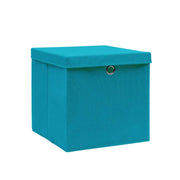 Contenitori con Coperchi 4 pz 28x28x28 cm Azzurro 325232