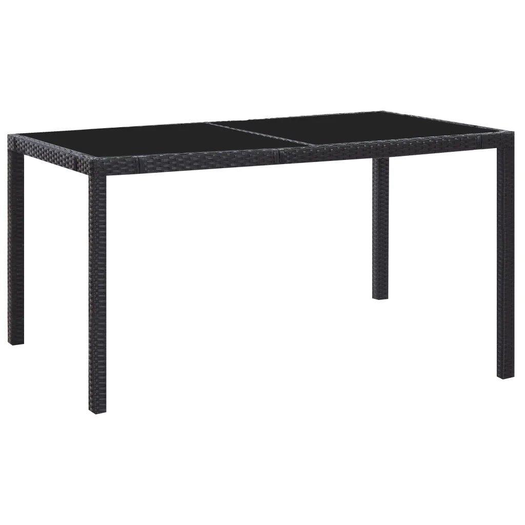 Set Mobili da Pranzo per Giardino 7 pz in Polyrattan Nero 45977