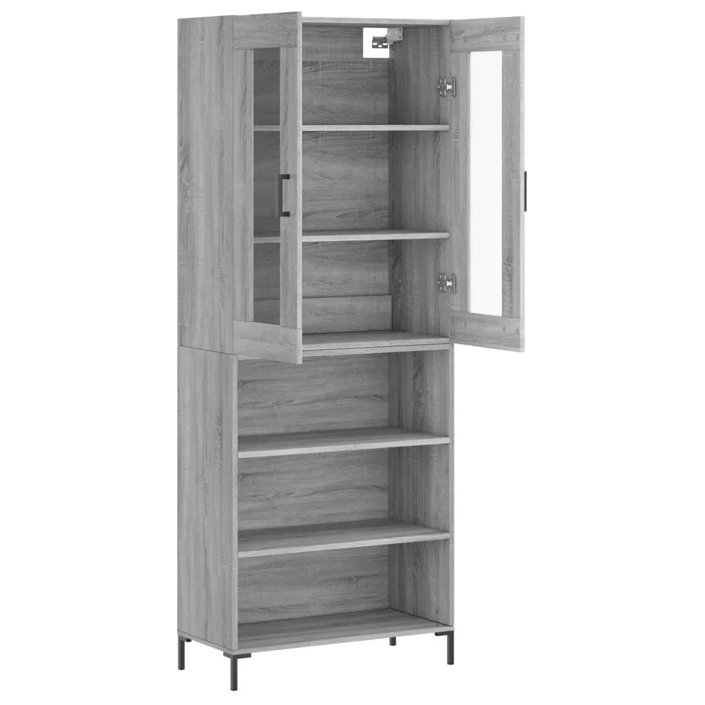 Credenza Grigio Sonoma 69,5x34x180 cm in Legno Multistrato 3198727