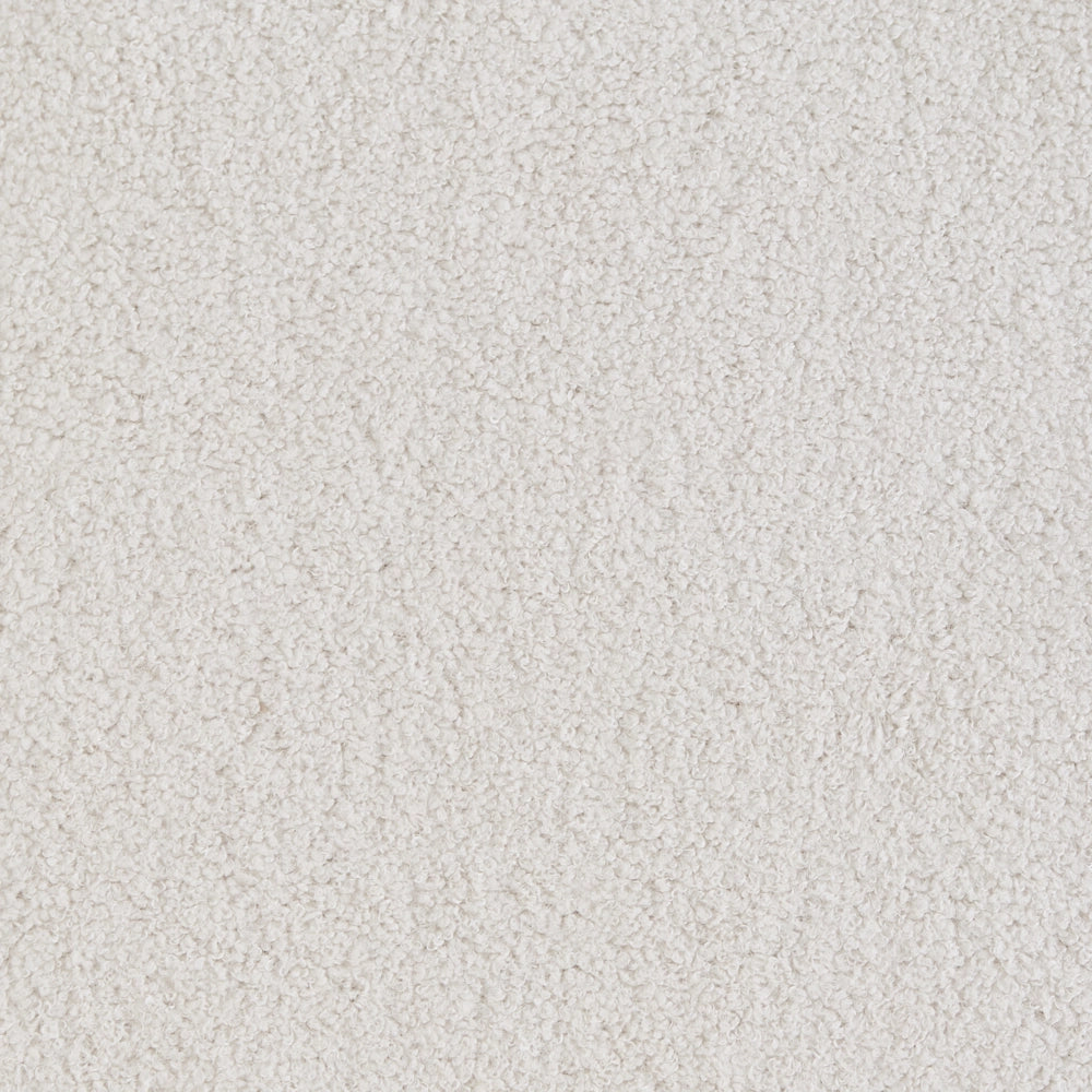 Poltrona Tessuto Boucle bianco sporco Rivestimento in gomma Gambe in legno Soggiorno senza braccioli