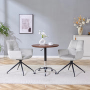 SEDIA Girevole 360° 85 cm Tessuto Grigio Chiaro e Metallo Nero