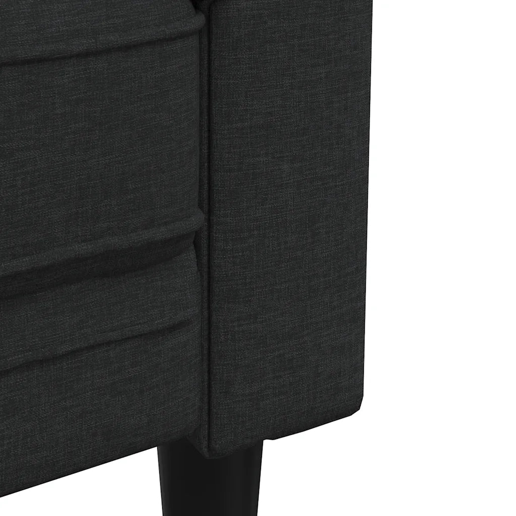 Divano Chesterfield a 3 Posti-Sofa 3 Posti-Divanetto Nero in Tessuto