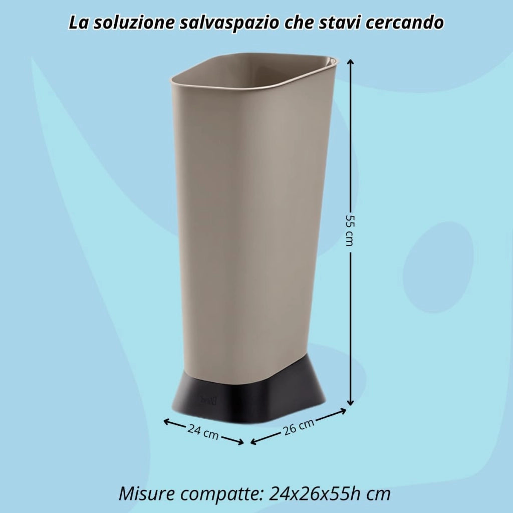 Porta Ombrelli Pluvio in Plastica per Interno ed Esterno Salvaspazio Tortora