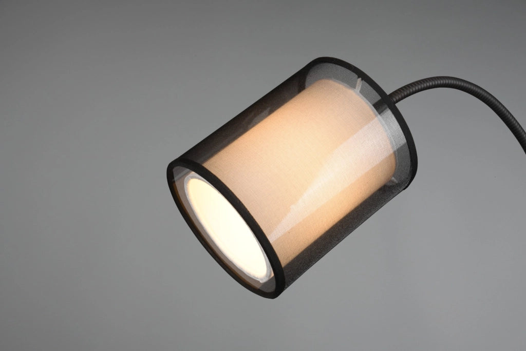 Lampada da terra BURTON nera con luce lettura Trio