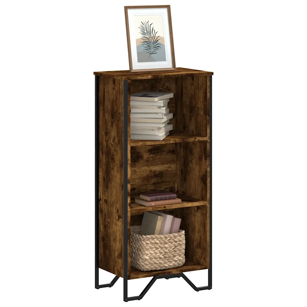 Libreria-Scaffale per Libri-Mobile di Stoccaggio Rovere Fumo 50x31x106 cm in Legno Multistrato
