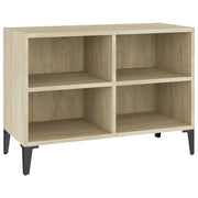 Mobile porta TV in rovere Sonoma con 4 pratici vani portaoggetti stile industriale 69,5 x 30 x 50 cm realizzato in legno di rovere Sonoma 02_0047859
