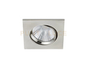 PAMIR FARETTO DA INCASSO LED 5,5W 345lm, 3000K QUADRATO ORIENTABILE ACCIAIO  IP23 8,5X8,5CM