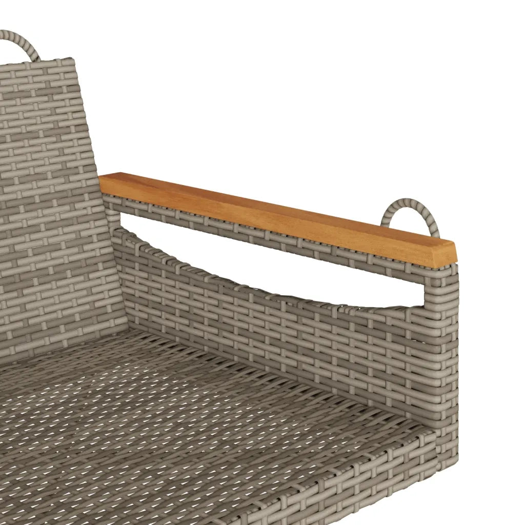 Panchina a Dondolo Grigia 63x62x40 cm in Polyrattan 368162