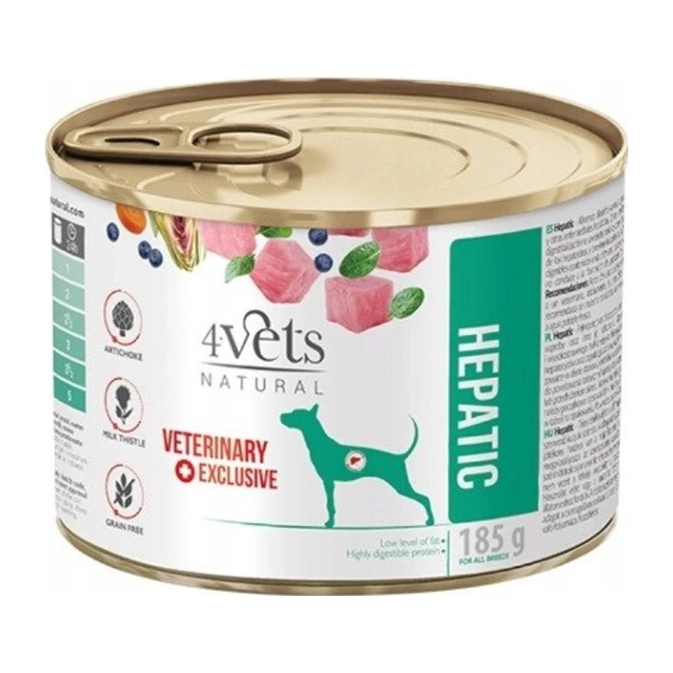 4VETS Cibo Umido per Cani Naturale Epatico - 185 g