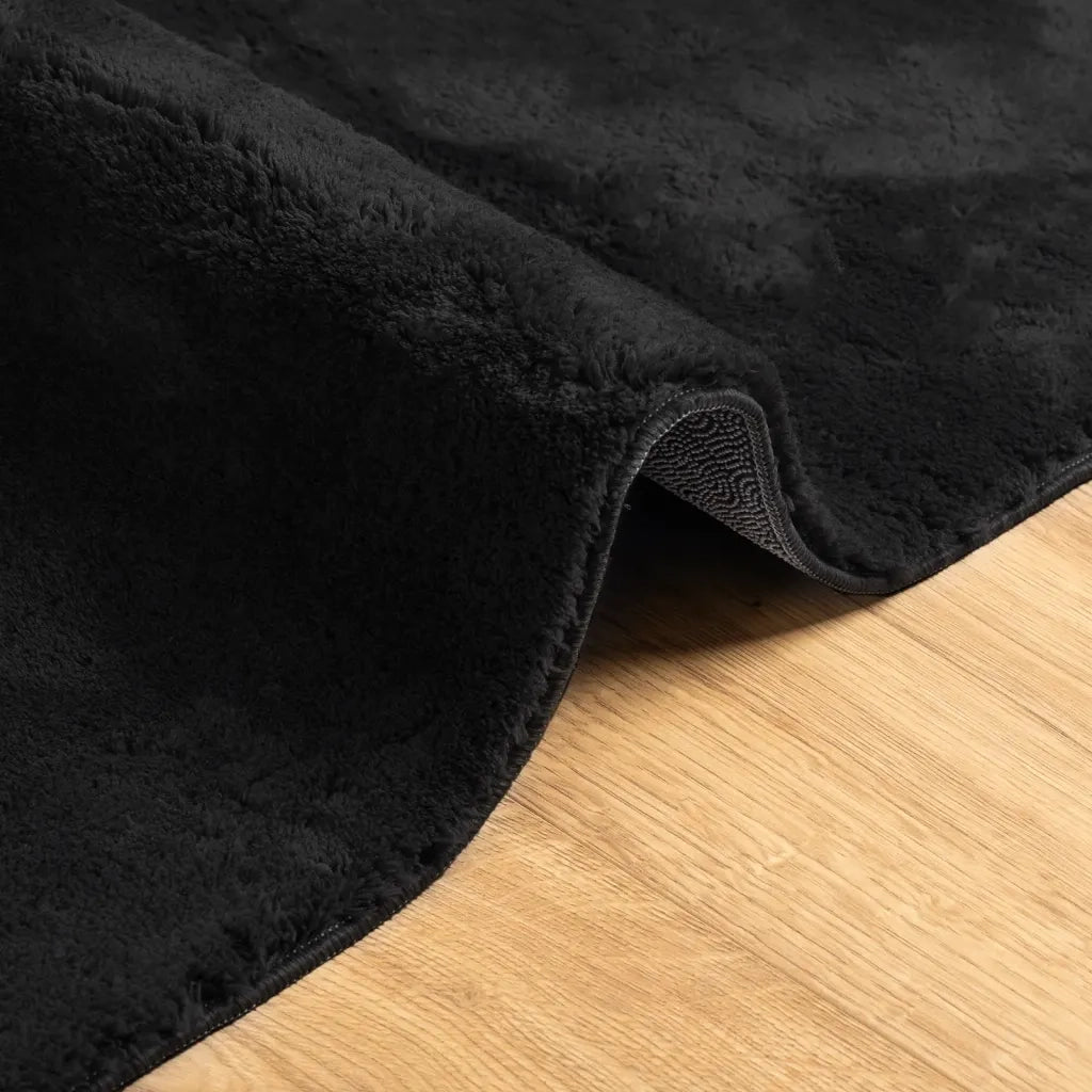 Tappeto a Pelo Corto HUARTE Morbido e Lavabile Nero 200x280cm 375119