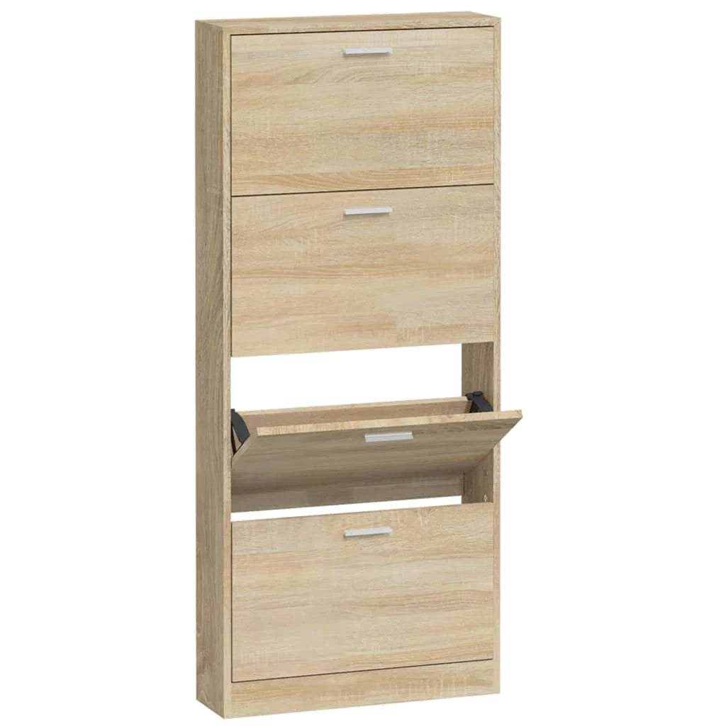Scarpiera mobile contenitore per scarpe mobile per ingresso/corridoio/soggiorno 59 x 17 x 150 cm legno ingegnerizzato marrone 02_0021527