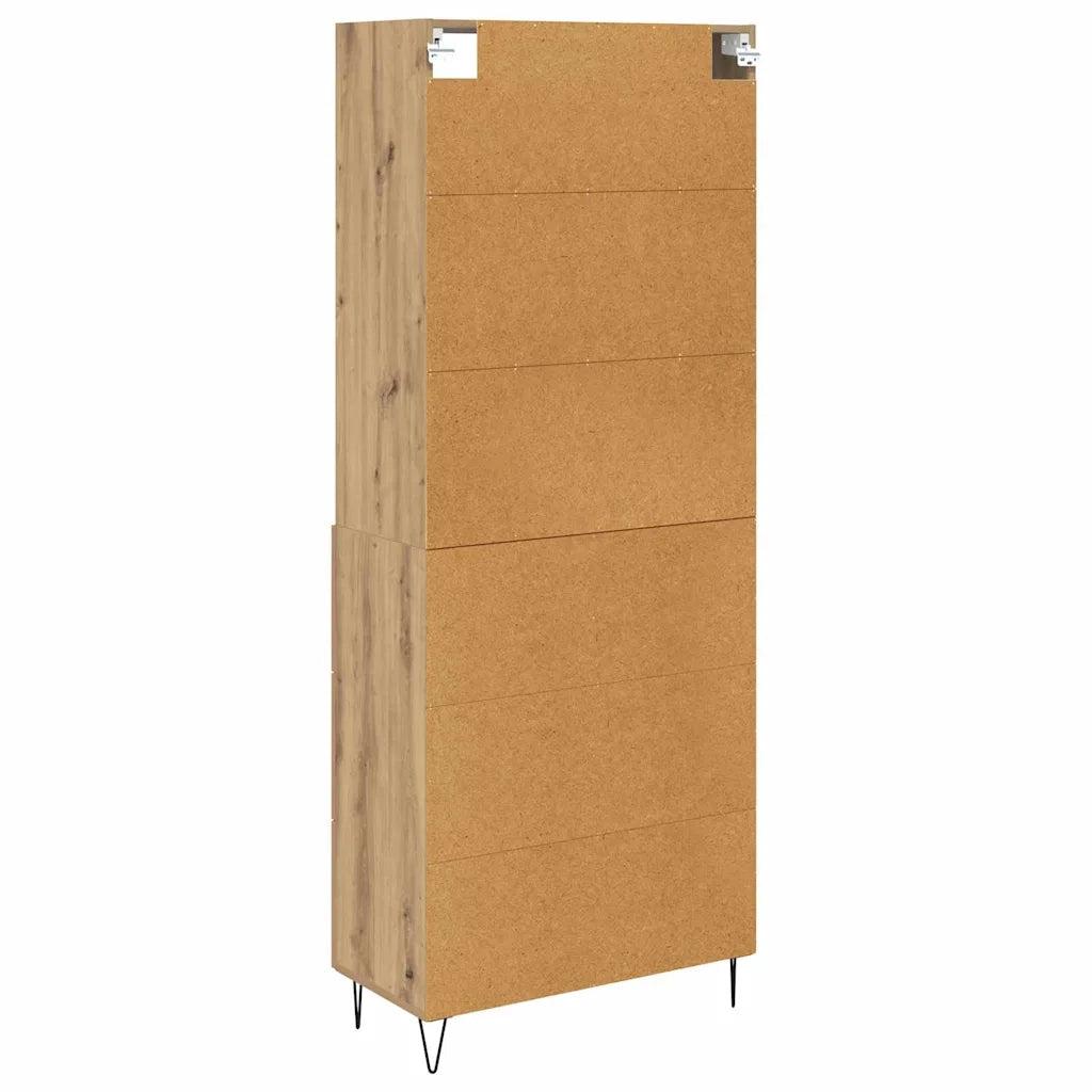 Credenza 2 pcs Rovere artigianale Legno multistrato