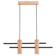 Lampada a sospensione moderna barra legno 2xGU10 Alfa